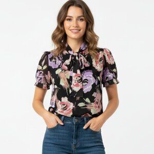 Requirements Blouse XL Floral Artsy Aunt Medieval Romantic Boho Neo Nostalgia